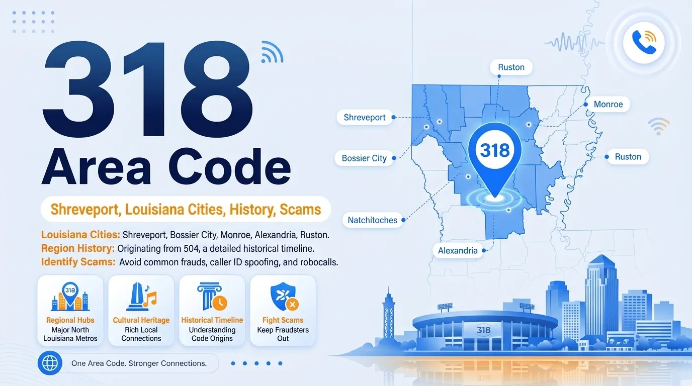 318 area code Shreveport, Louisiana cities, history, and scams guide