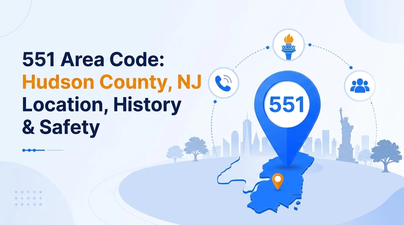 551 area code Jersey City, Hudson County, New Jersey location, history, and scams guide