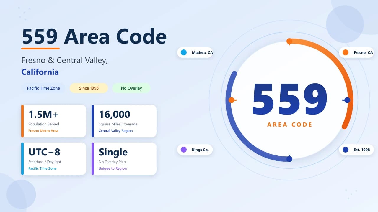 559 Area Code: Fresno and California's Central Valley — complete guide to coverage, history, time zone and getting a 559 number