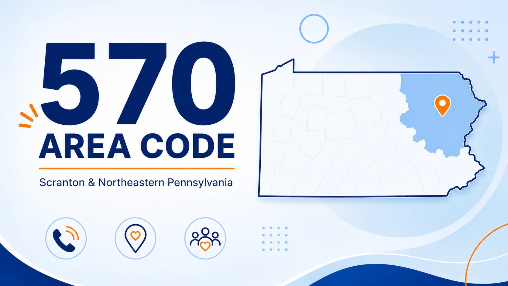 570 area code map Scranton northeastern Pennsylvania coverage