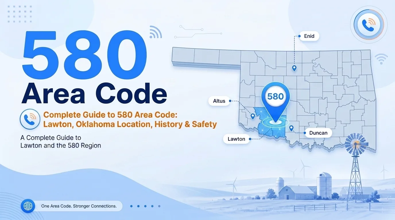 580 area code Lawton, Oklahoma location, history, and scams guide