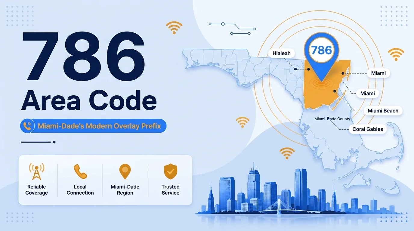 786 area code map showing Miami-Dade County and the Florida Keys