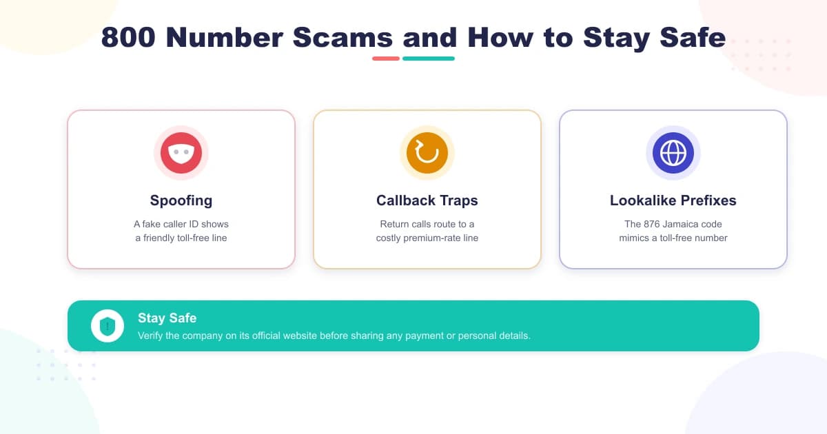800 number scams to avoid: spoofing, callback traps, and lookalike prefixes — verify before you trust