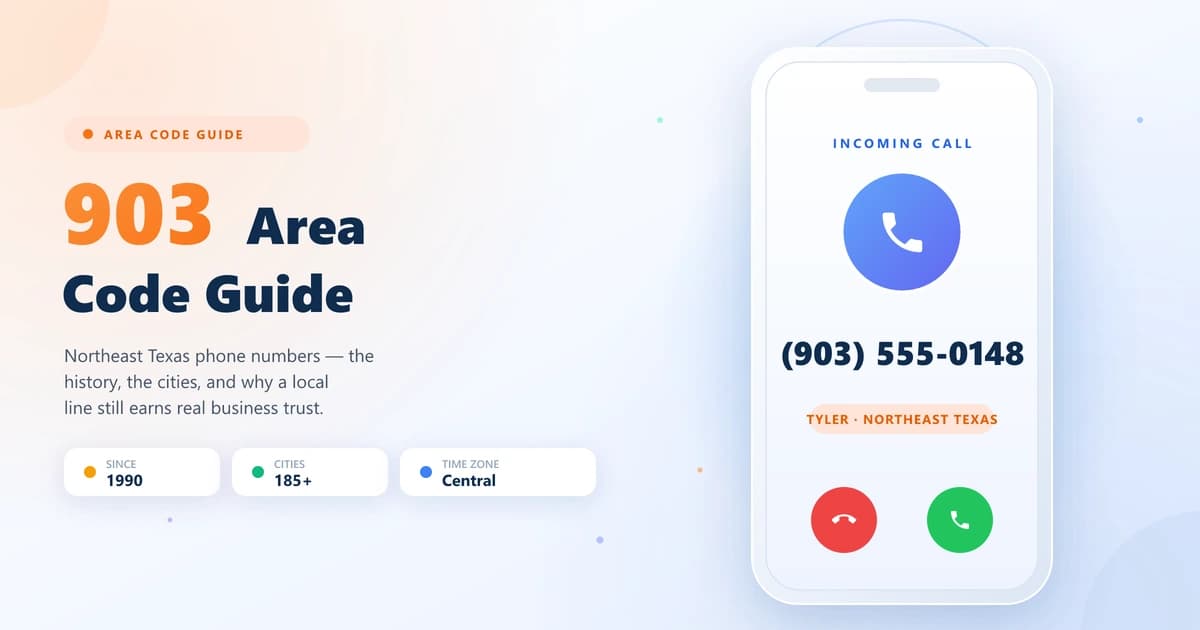 Incoming call from a 903 area code number in Tyler, northeast Texas