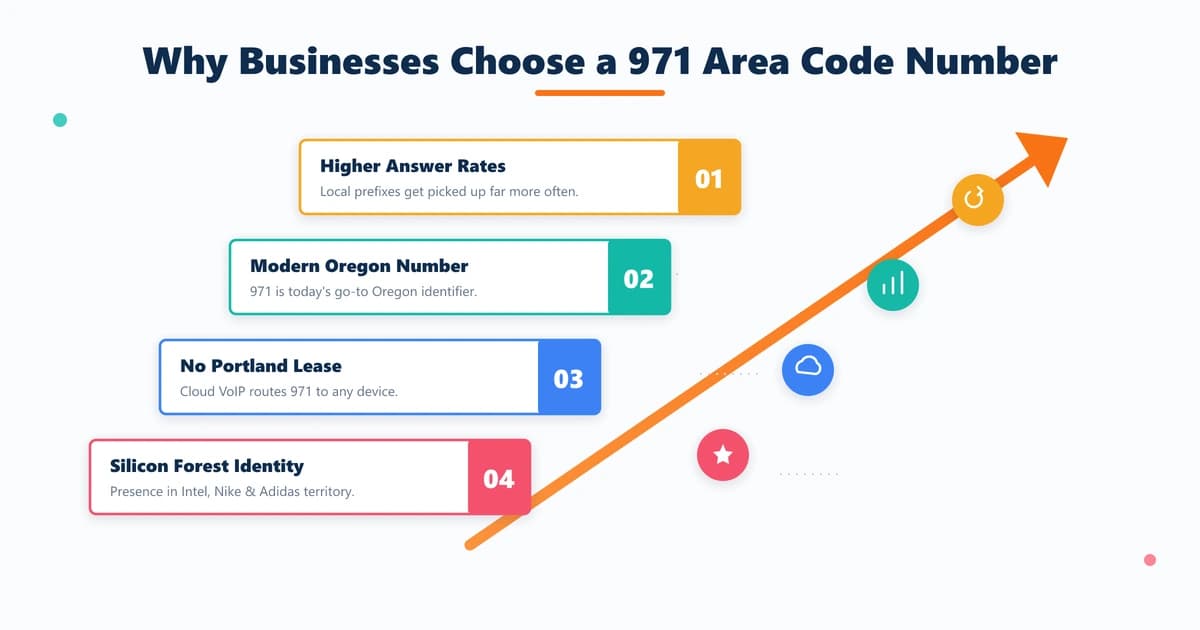 Business benefits of a 971 area code number — higher answer rates, Silicon Forest credibility, cloud VoIP provisioning