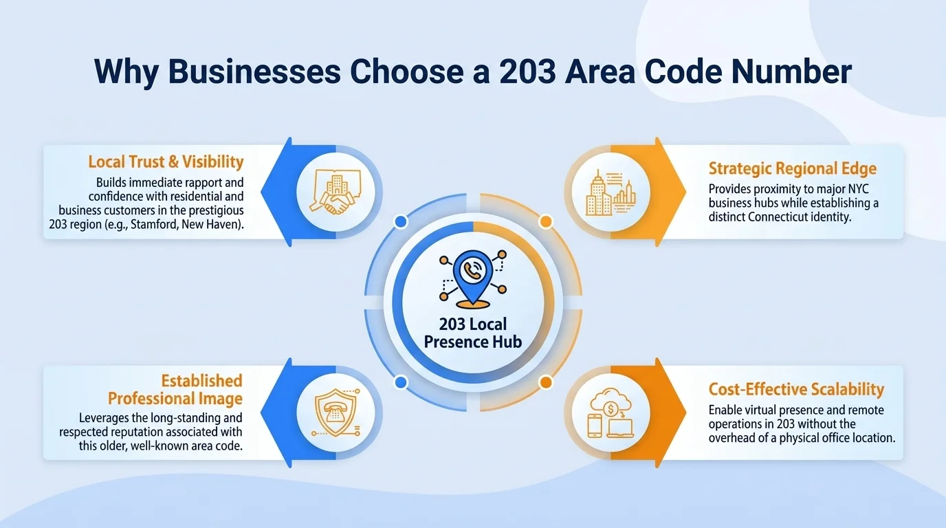 Why businesses choose a 203 area code number — local credibility and higher answer rates in Connecticut