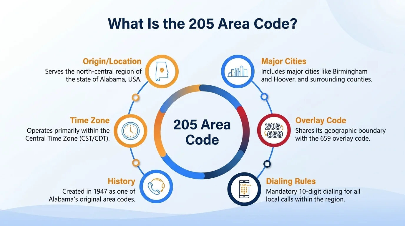 205 area code history — Alabama's original prefix, activated in 1947