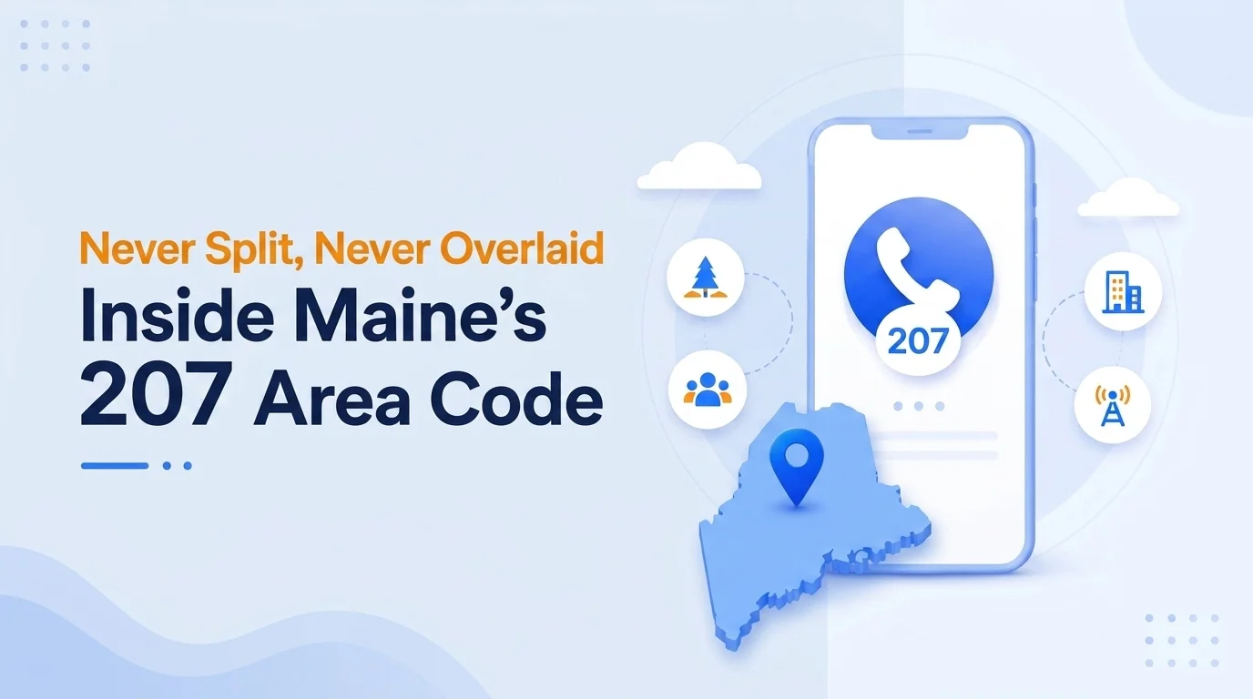 207 area code map showing the entire state of Maine