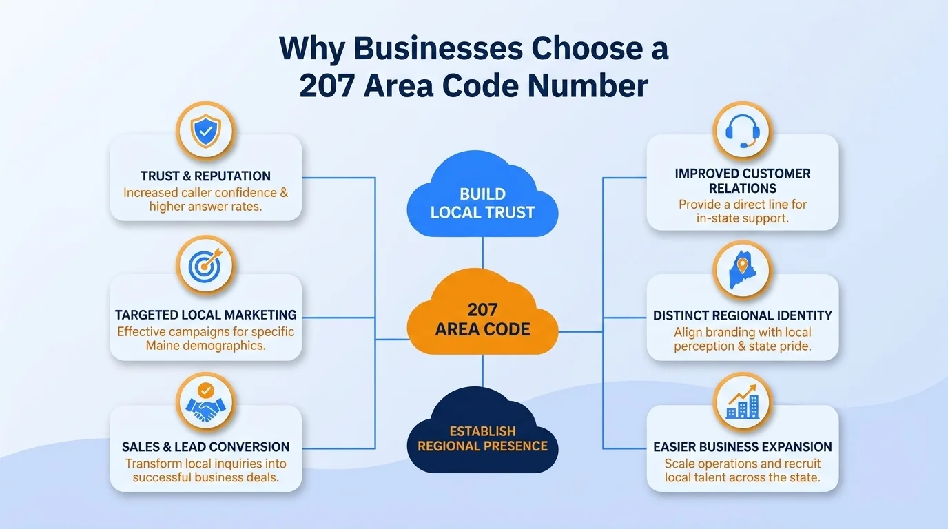 Why businesses choose a 207 area code number — local credibility and higher answer rates in Maine