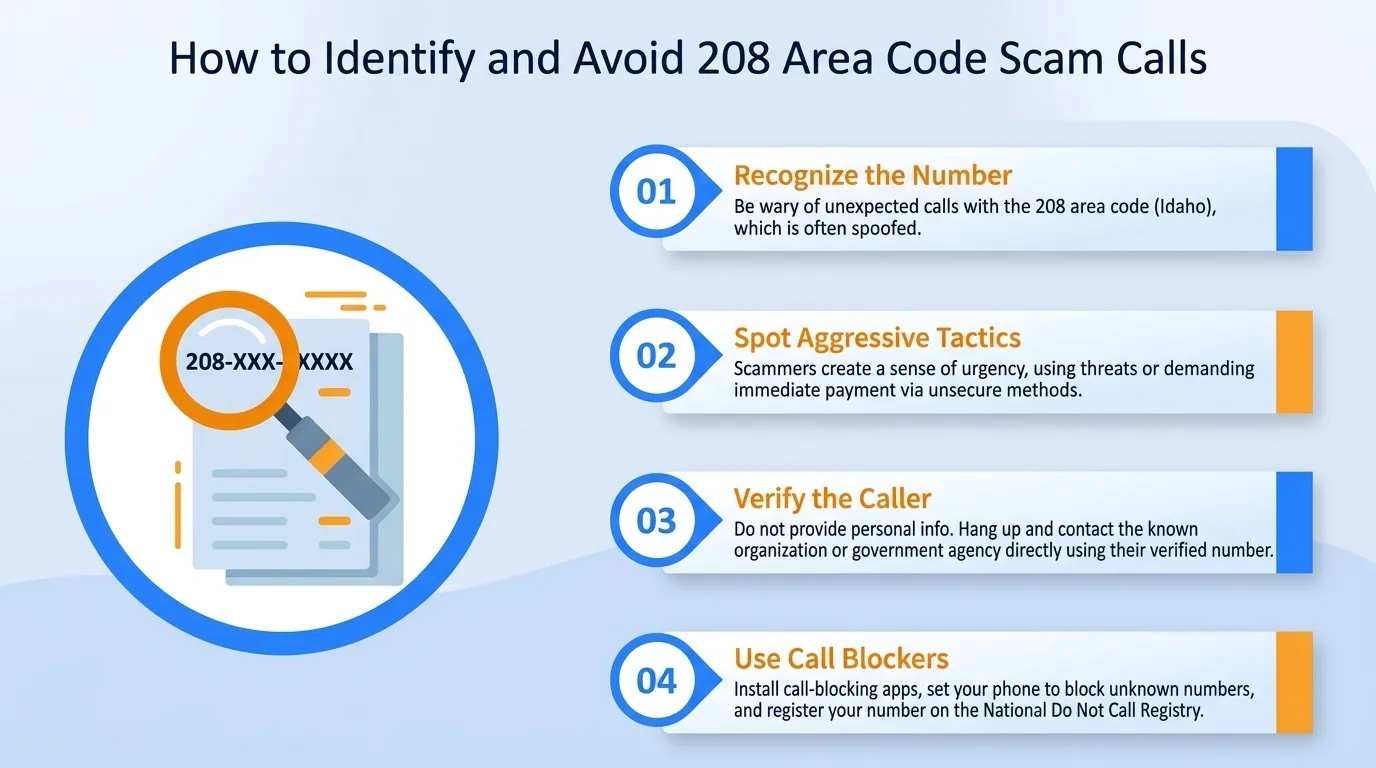 How to identify and report 208 area code scam calls — recognize caller ID spoofing and report to the FCC