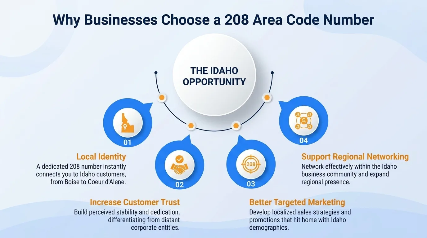 Why businesses choose a 208 area code number — local credibility and higher answer rates in Idaho