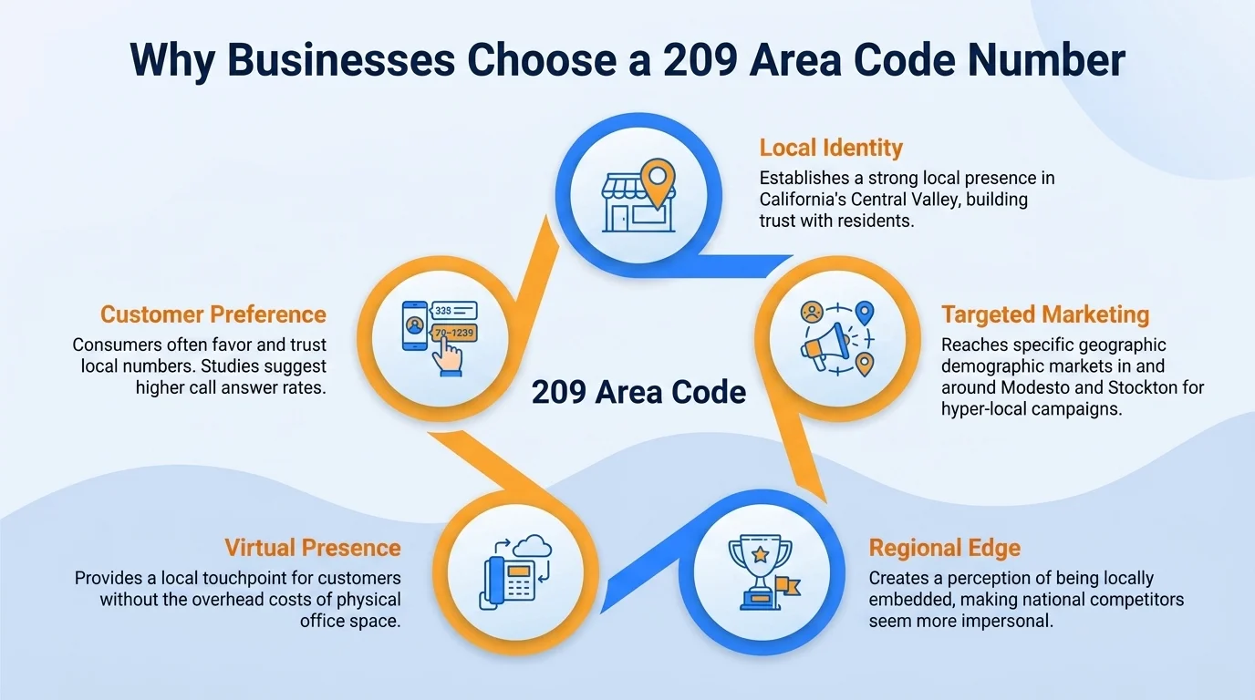 Why businesses choose a 209 area code number — local credibility and higher answer rates in the Central Valley