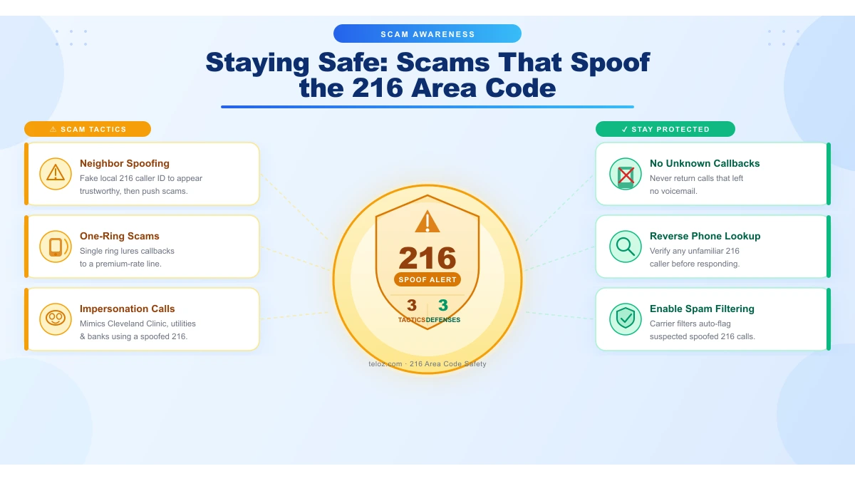 Staying safe from scams that spoof the 216 area code — 6 warning patterns