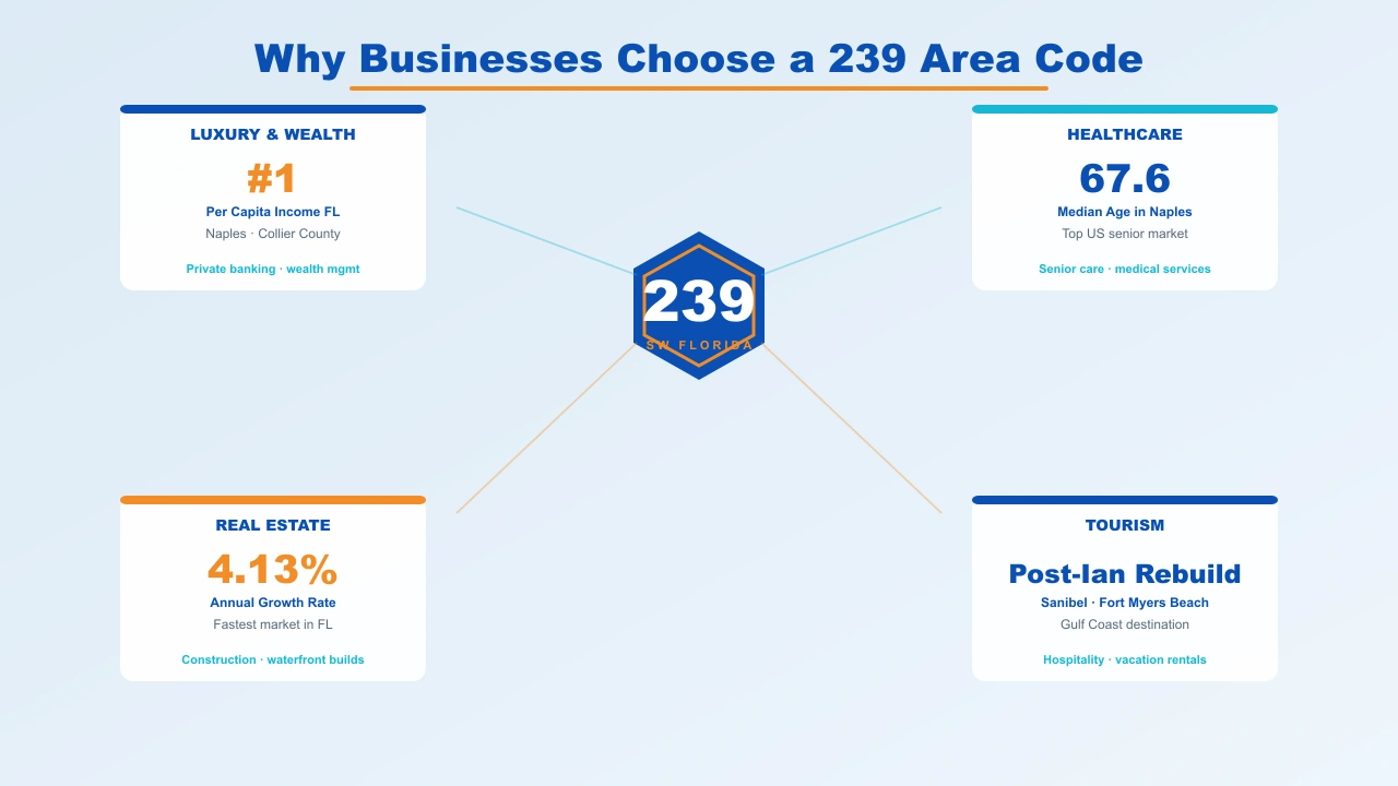 Why businesses choose a 239 area code number for southwest Florida Naples Fort Myers Cape Coral market