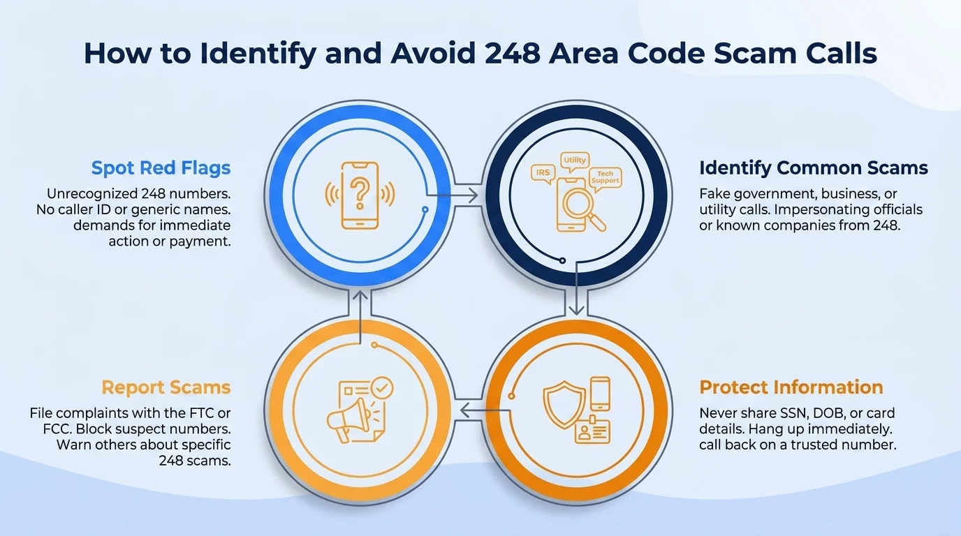 How to identify and report 248 area code scam calls — recognize caller ID spoofing and report to the FCC