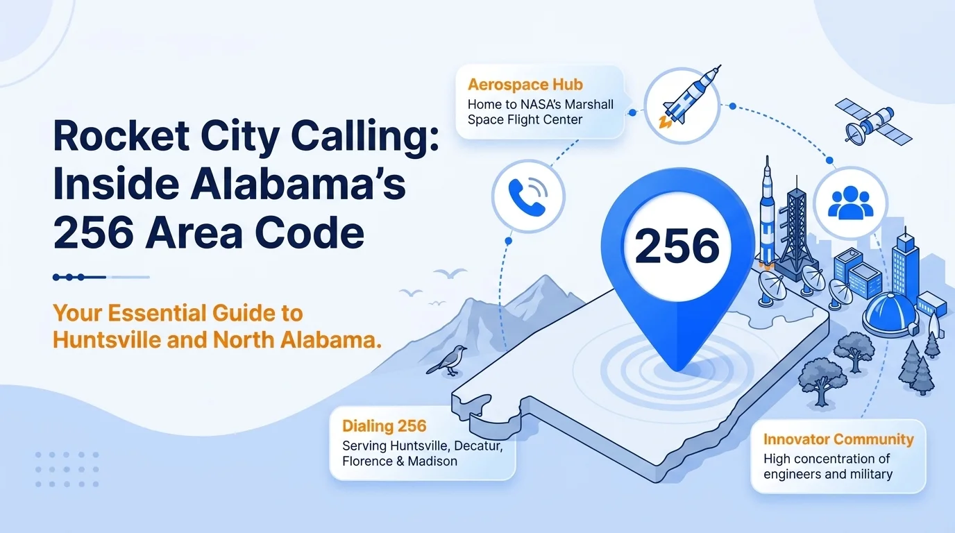 256 area code map showing Huntsville, Decatur, and Florence in northern Alabama