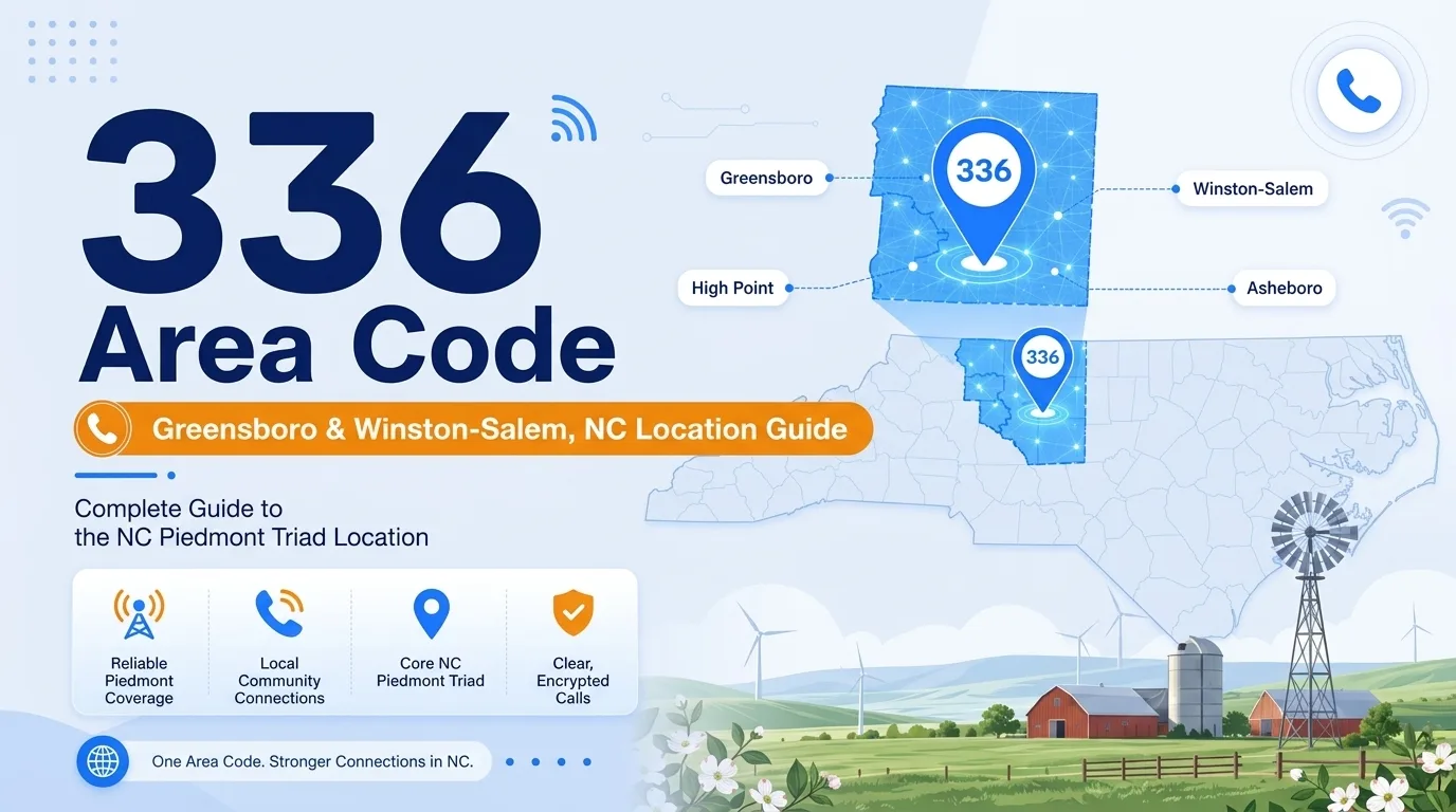 336 area code Greensboro and Winston-Salem, North Carolina location, history, and scams guide