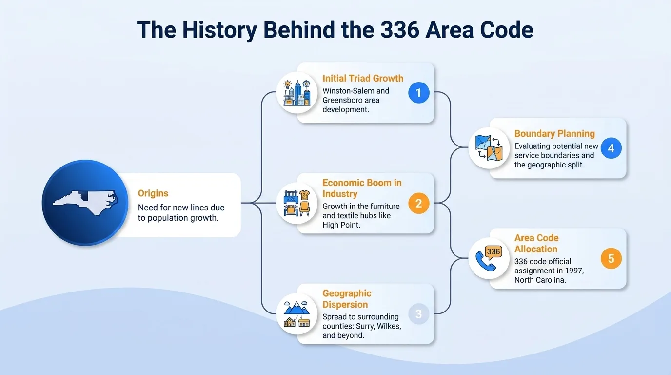 The history behind the 336 area code timeline