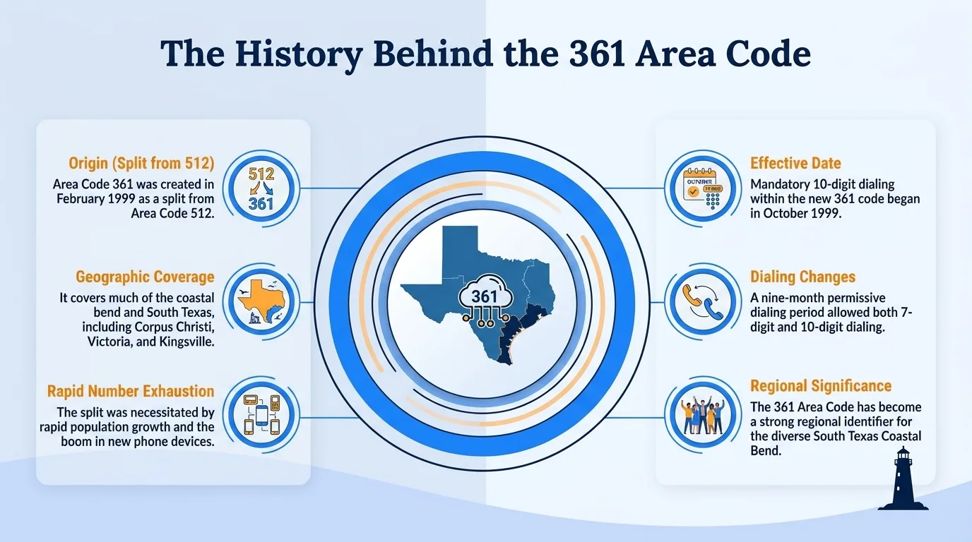 The history behind the 361 area code timeline
