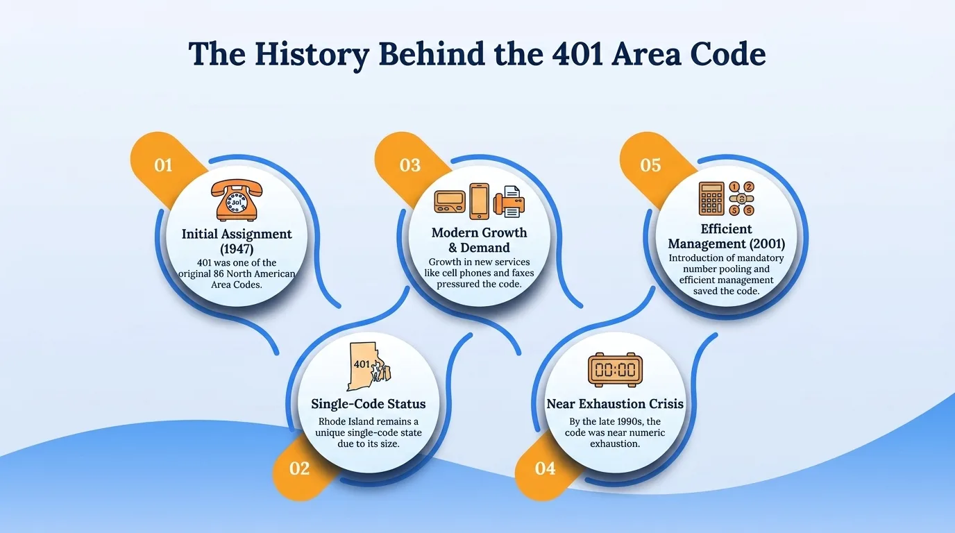 The history behind the 401 area code timeline