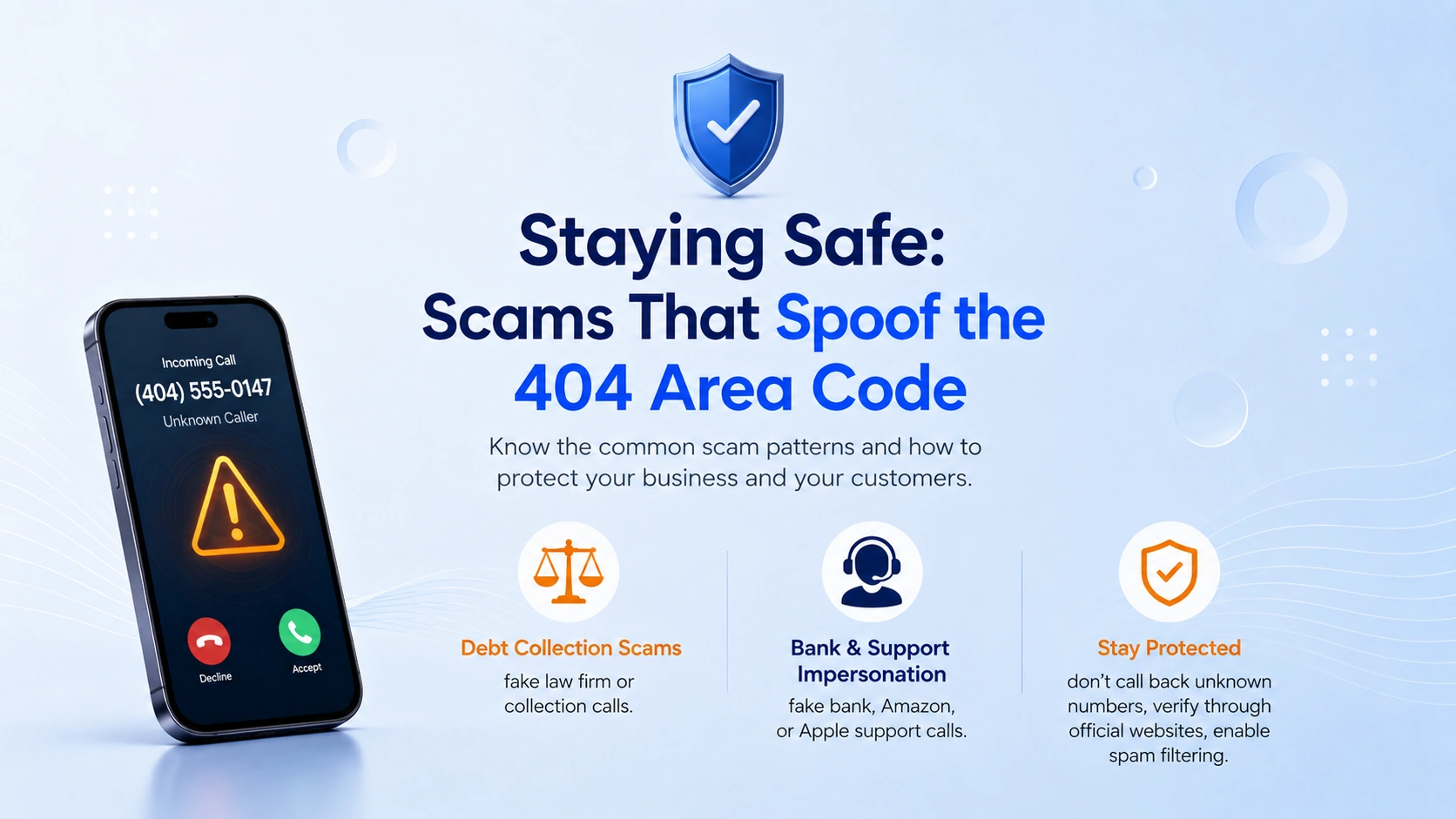 Staying safe from scams that spoof the 404 area code — Atlanta Georgia protection tips