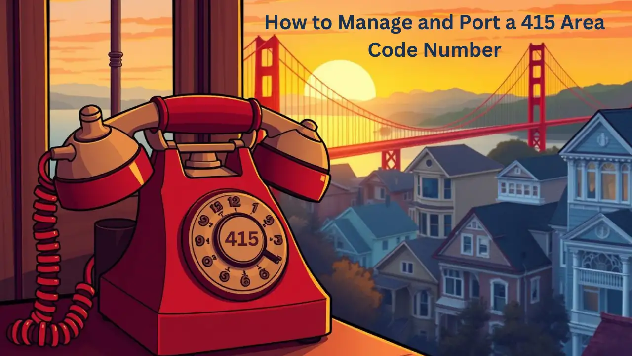 How to manage and port a 415 area code number — Golden Gate sunset with vintage phone