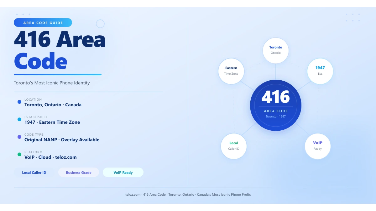 416 area code complete guide — Toronto Ontario local phone identity