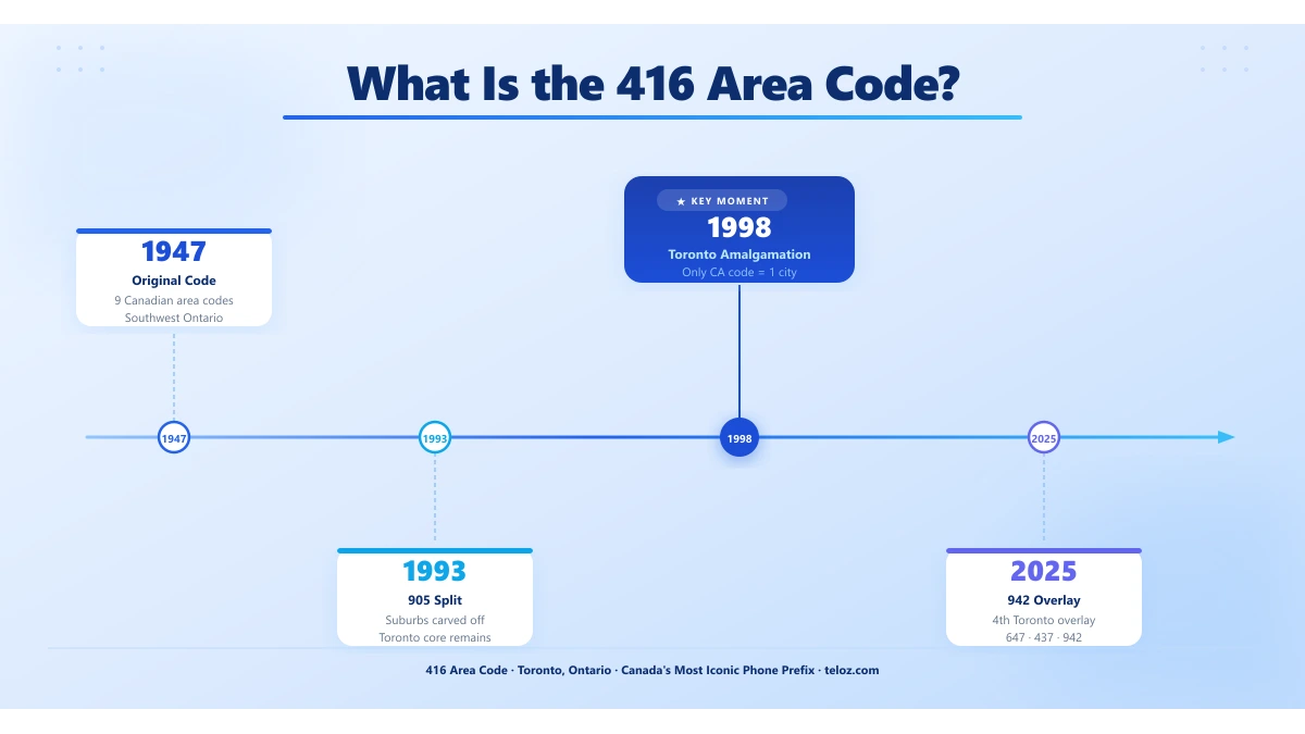 416 area code history and milestones — Toronto Ontario NANP timeline