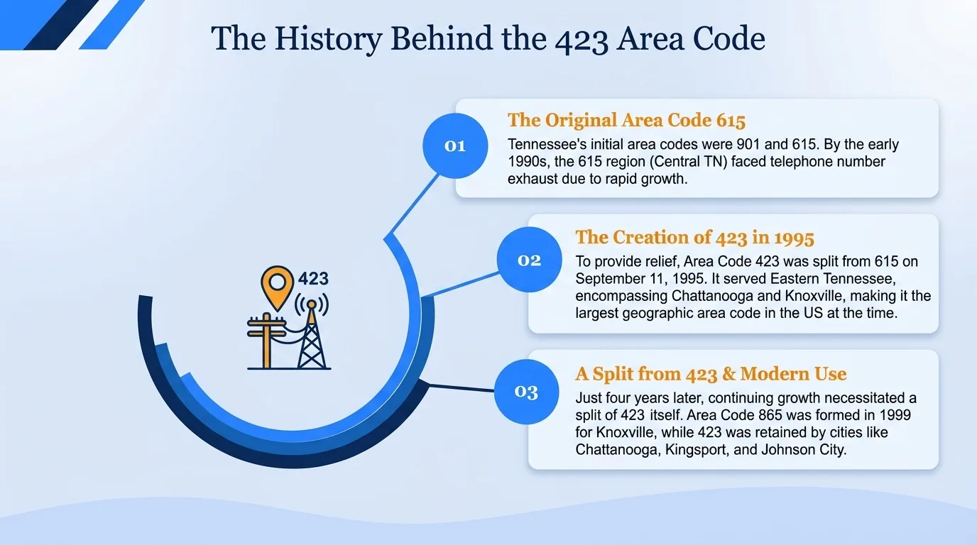 The history behind the 423 area code timeline
