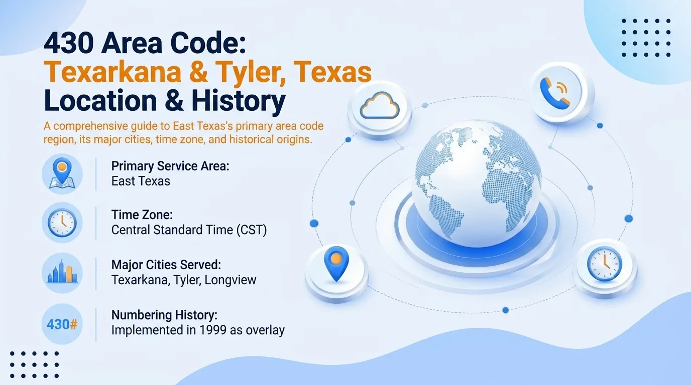 430 area code Texarkana and Tyler, Texas location, history, and scams guide