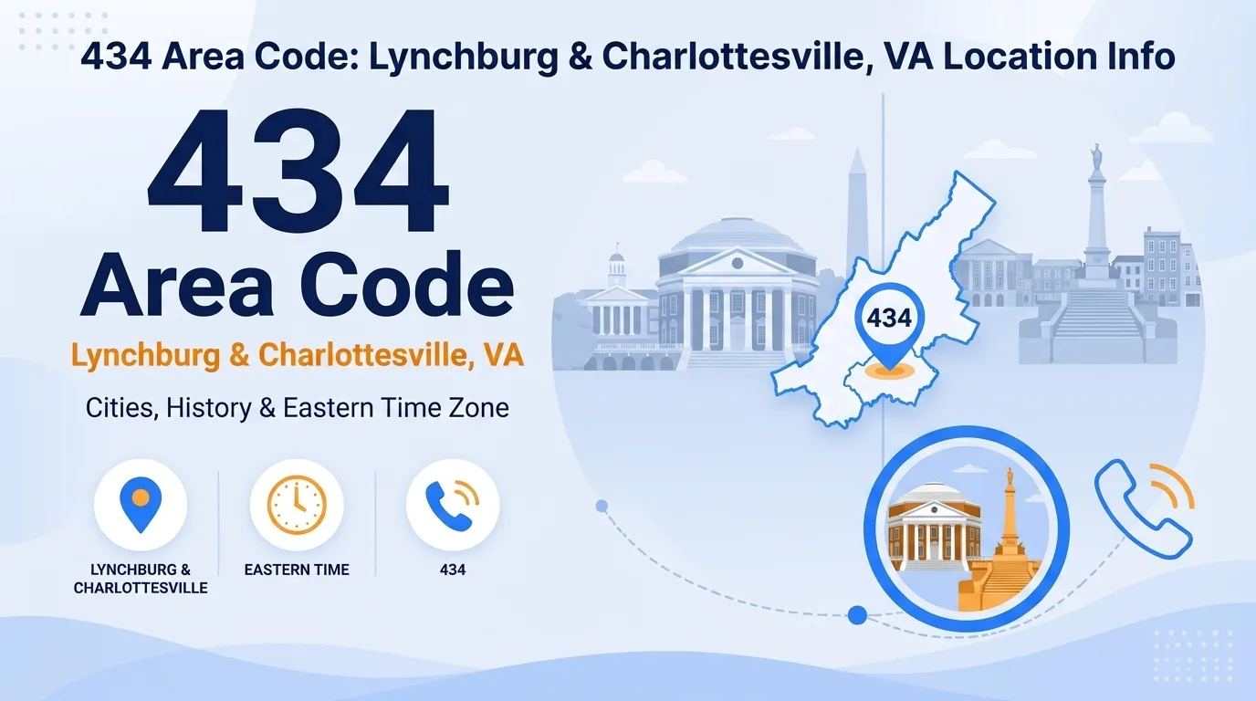 434 area code Lynchburg and Charlottesville, Virginia location, history, and scams guide