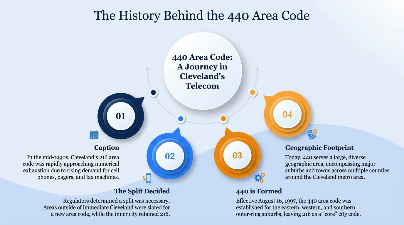 The history behind the 440 area code timeline