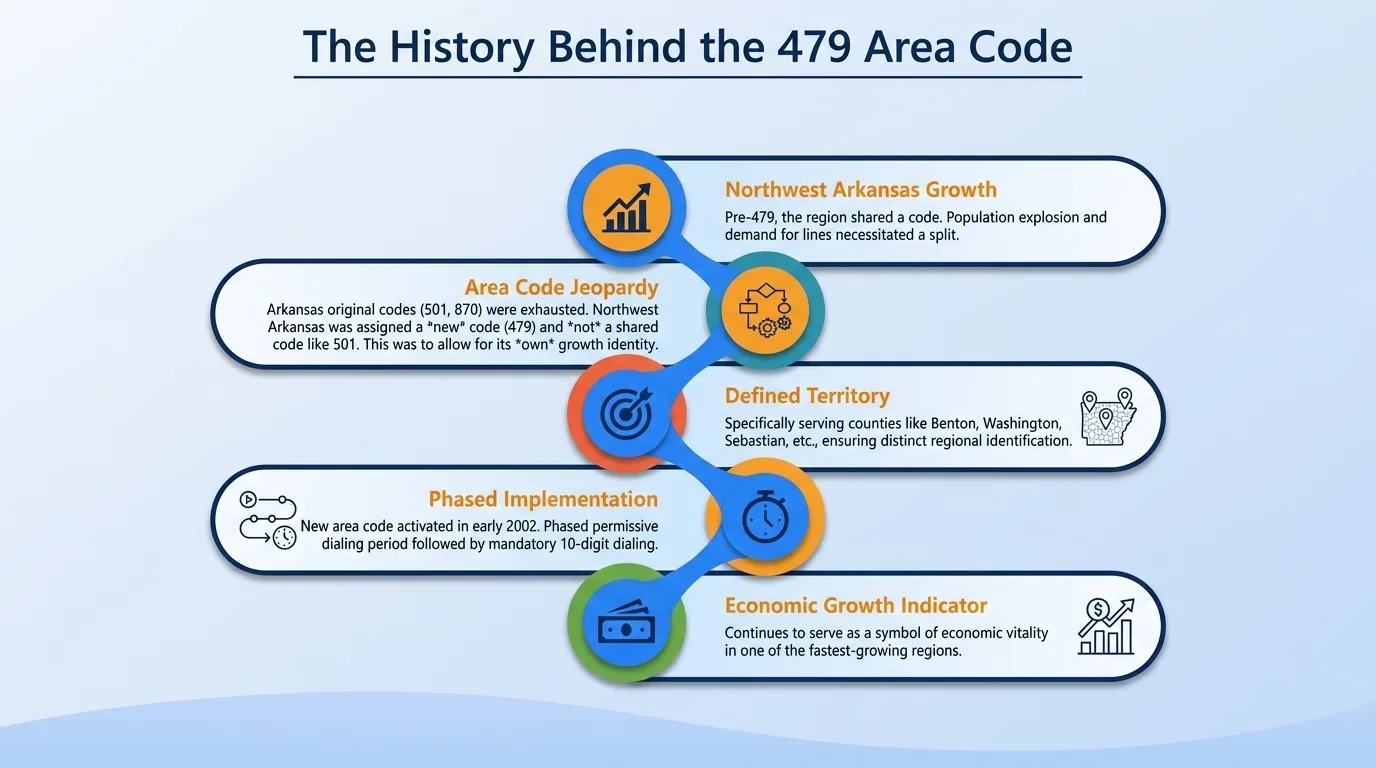 The history behind the 479 area code timeline