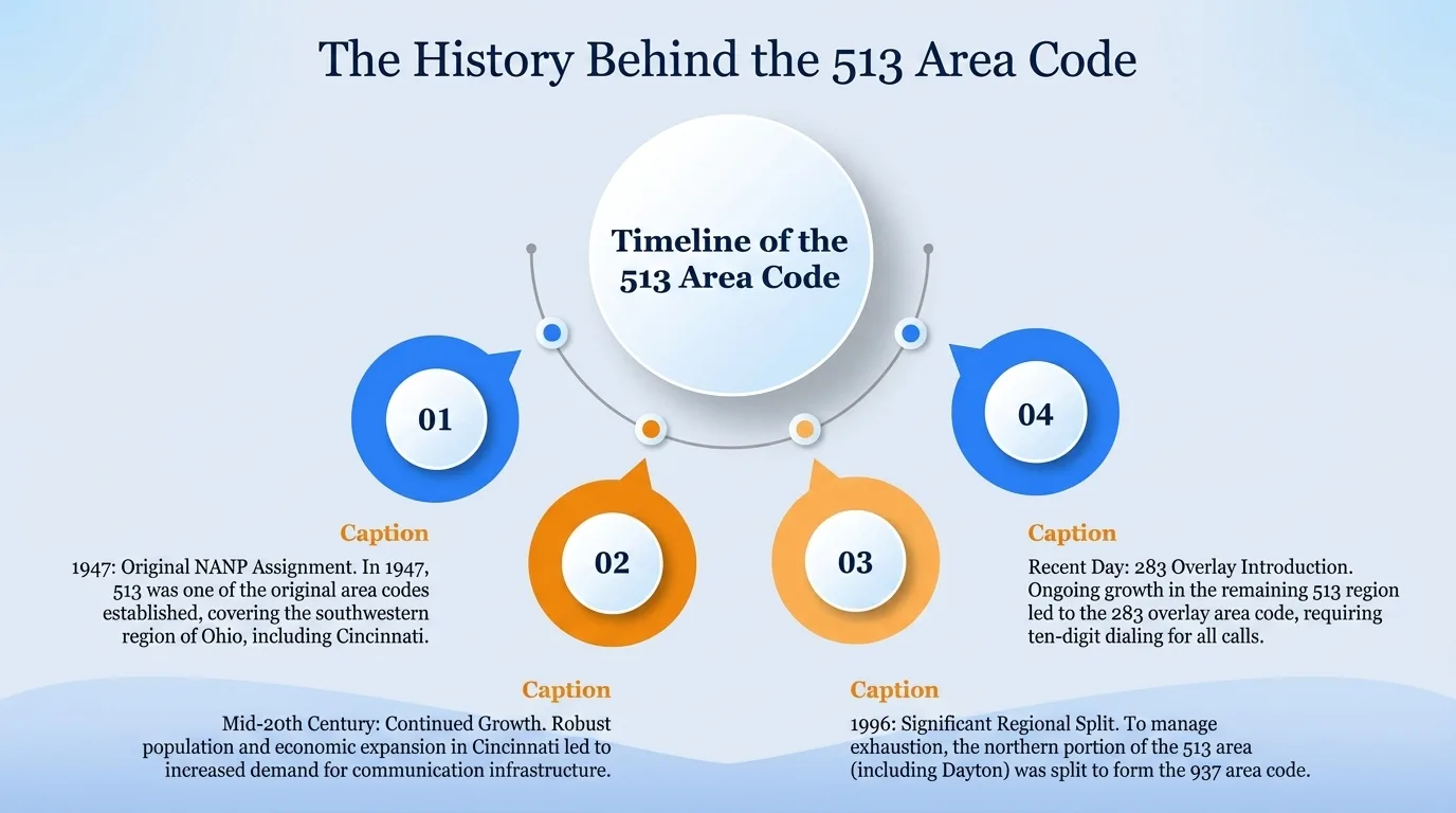 The history behind the 513 area code timeline
