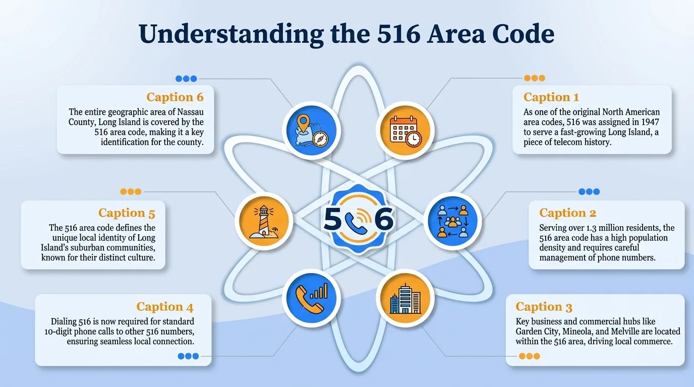 Understanding the 516 area code — geographic region, key cities, usage and dialing, and history and origin