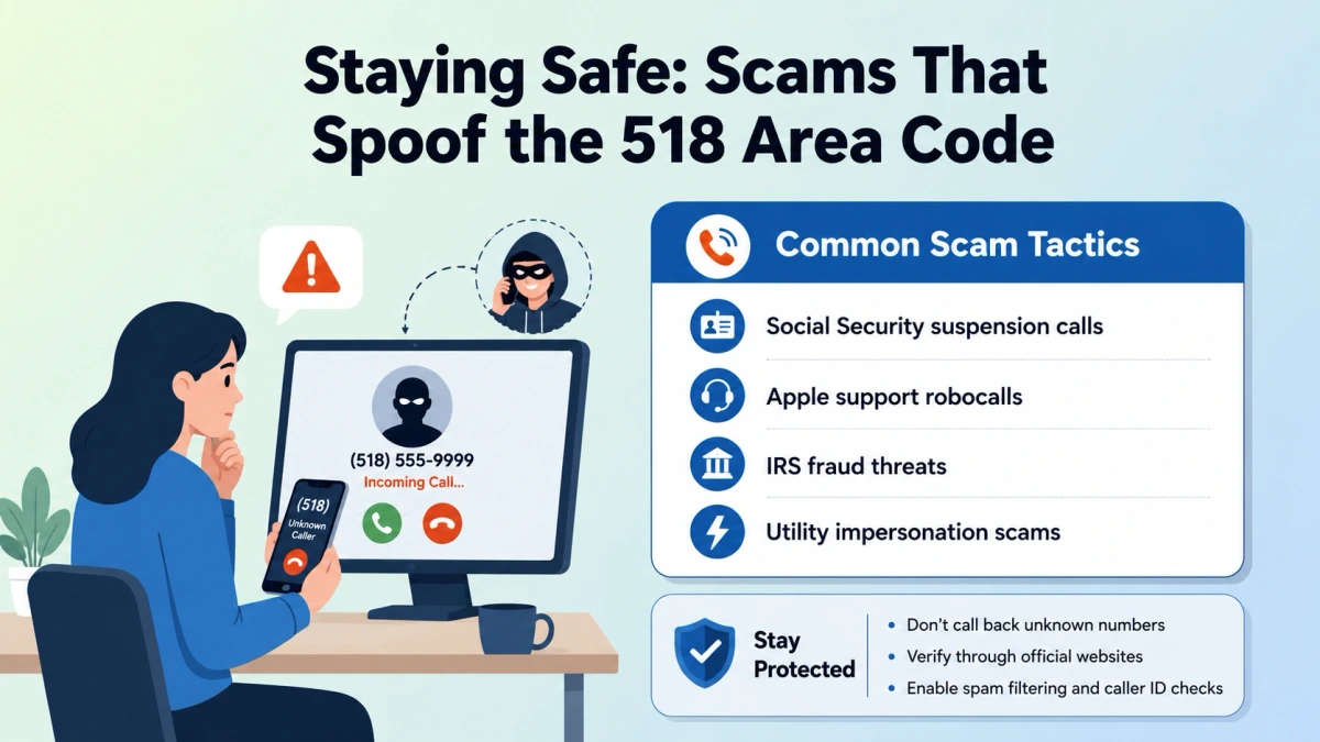 518 area code scam spoofing protection tips Albany New York