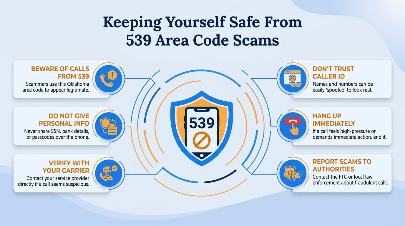 Keeping yourself safe from 539 area code scams — government impersonation, utility disconnection threats, lottery or prize scams, and verification code requests to watch for