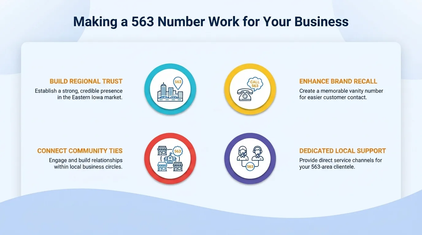 Making a 563 number work for your business — community connection, familiarity, perceived stability, community support, localized knowledge, and reduced barriers