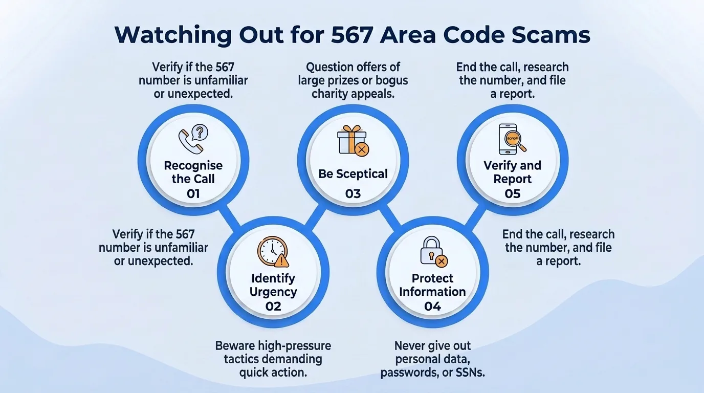 Watching out for 567 area code scams — government impersonation, utility disconnection threats, lottery or prize scams, and verification code requests to watch for