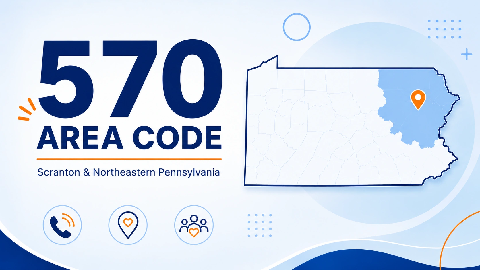 570 area code map Scranton northeastern Pennsylvania coverage