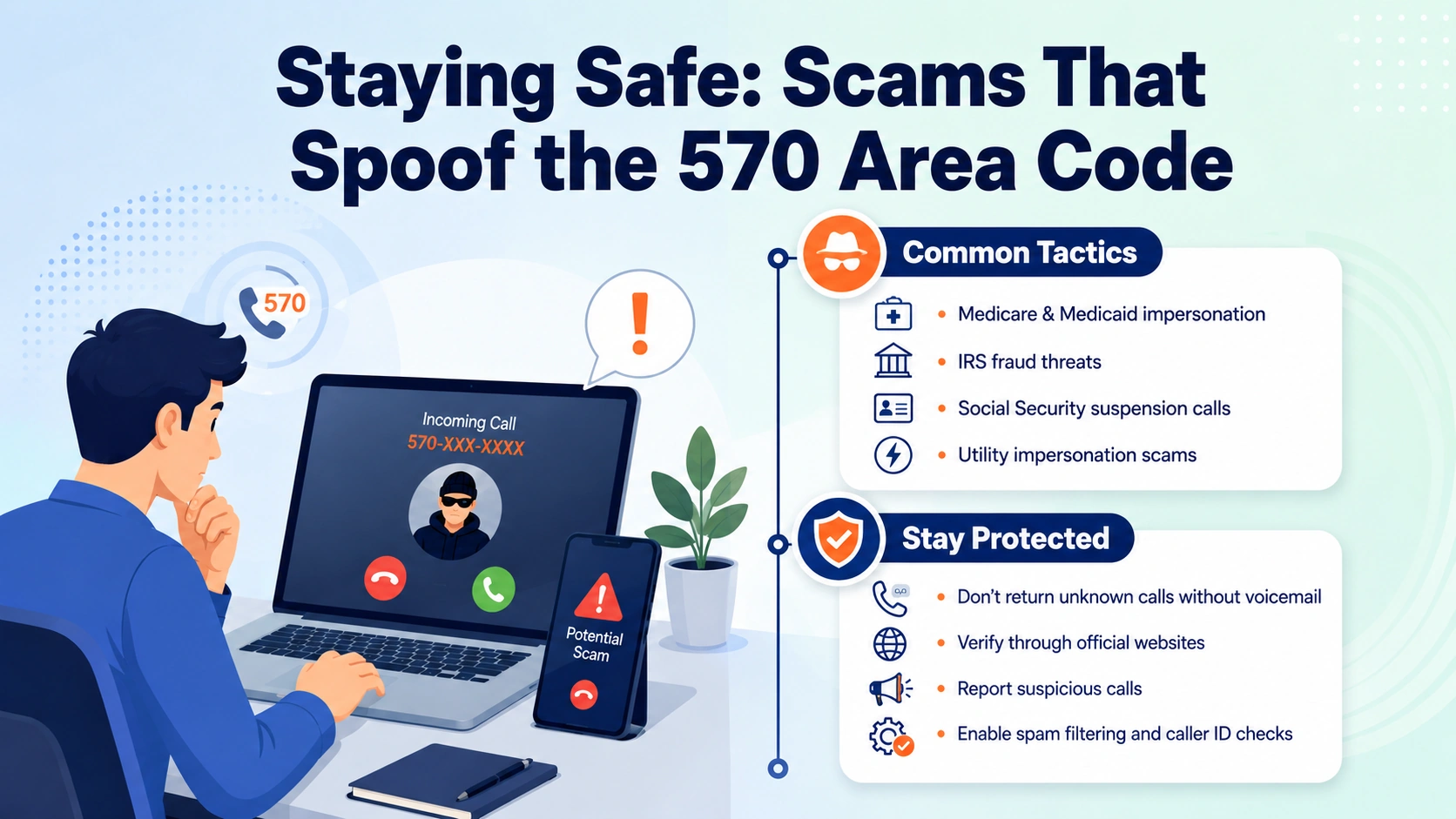 Staying safe from 570 area code scams — spoofing, robocalls, smishing in northeastern Pennsylvania