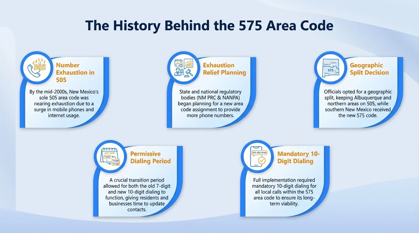 The history behind the 575 area code timeline