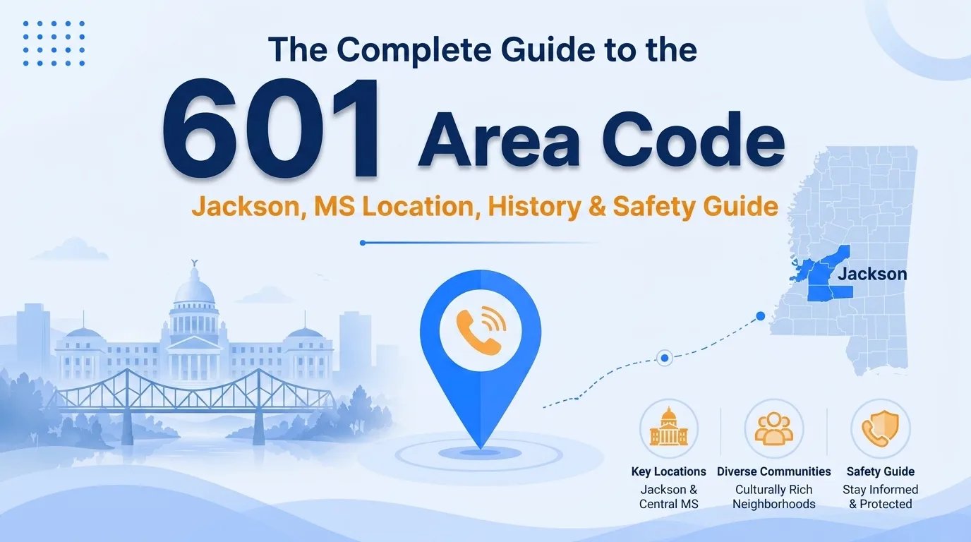 601 area code Jackson, Mississippi location, history, and scams guide