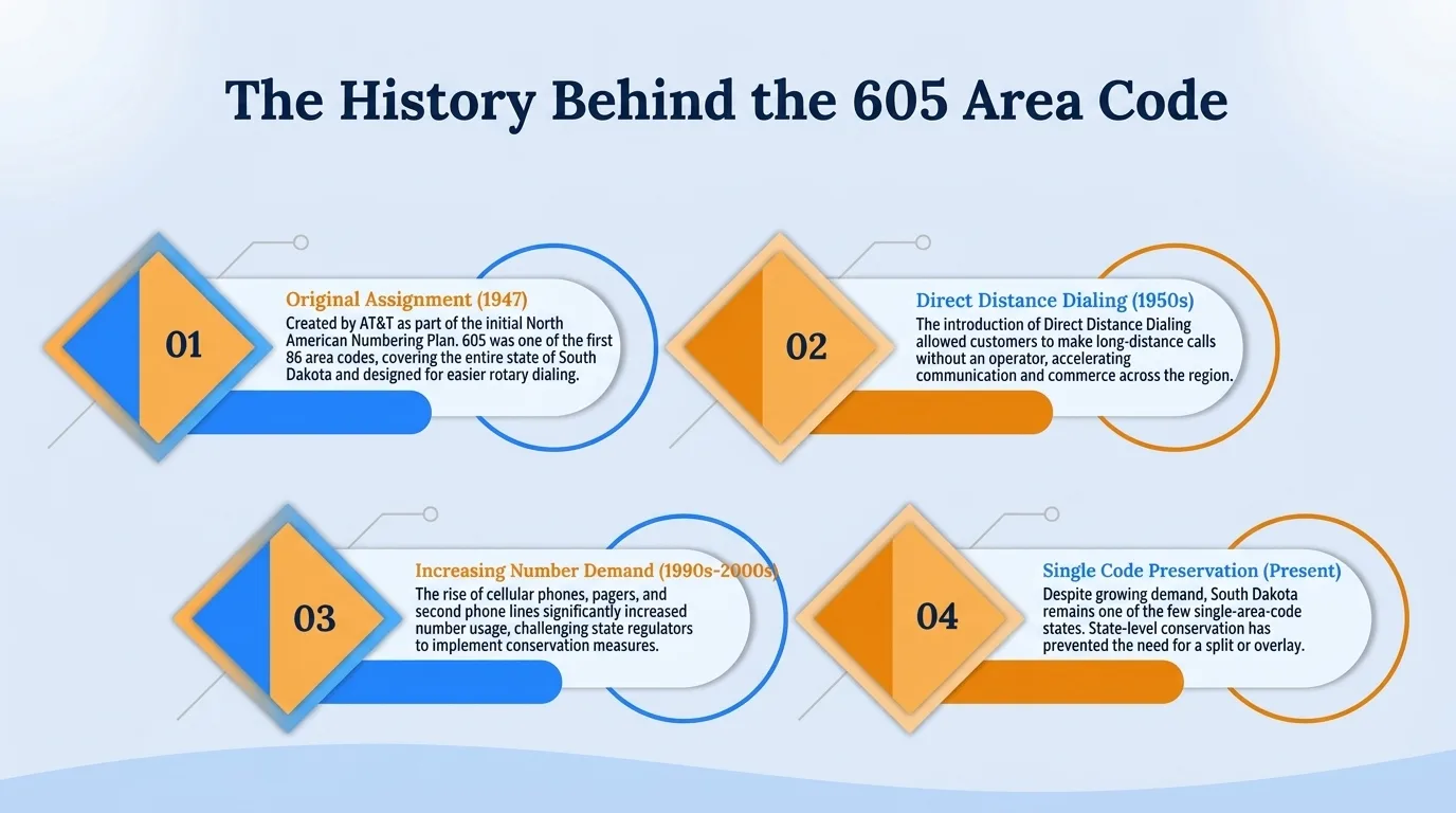 The history behind the 605 area code timeline