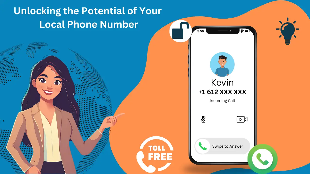 Unlocking the Potential of Your Local 612 Phone Number — professional woman with incoming call screen and Toll Free badge