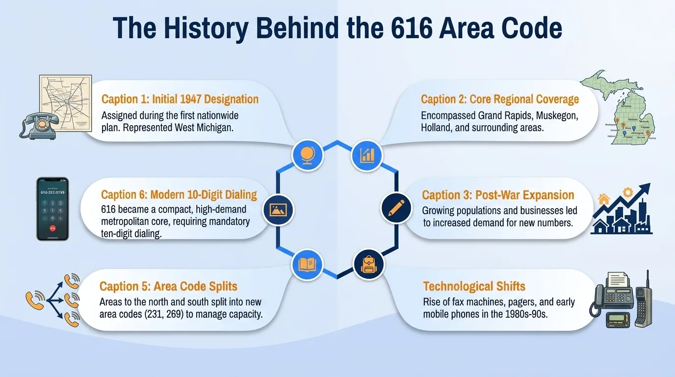 The history behind the 616 area code timeline
