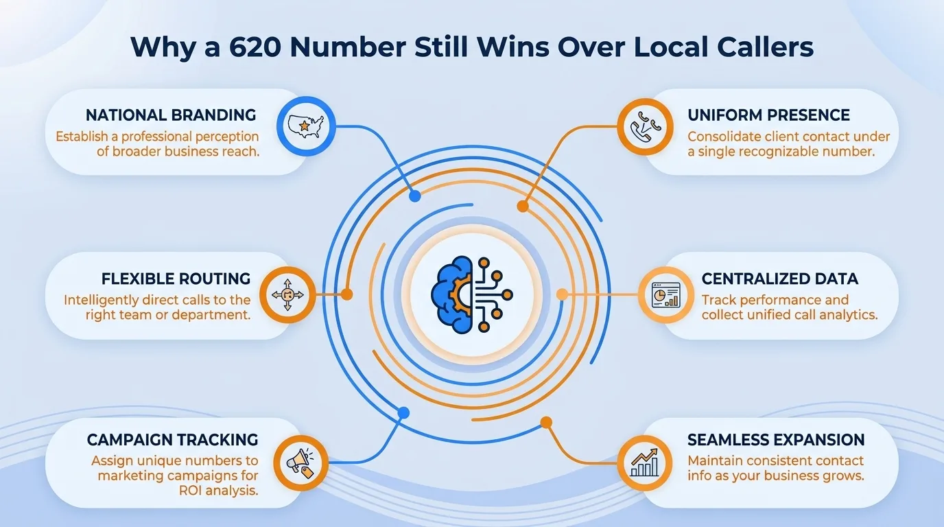 Why a 620 number still wins over local callers — community connection, familiarity, perceived stability, community support, localized knowledge, and reduced barriers