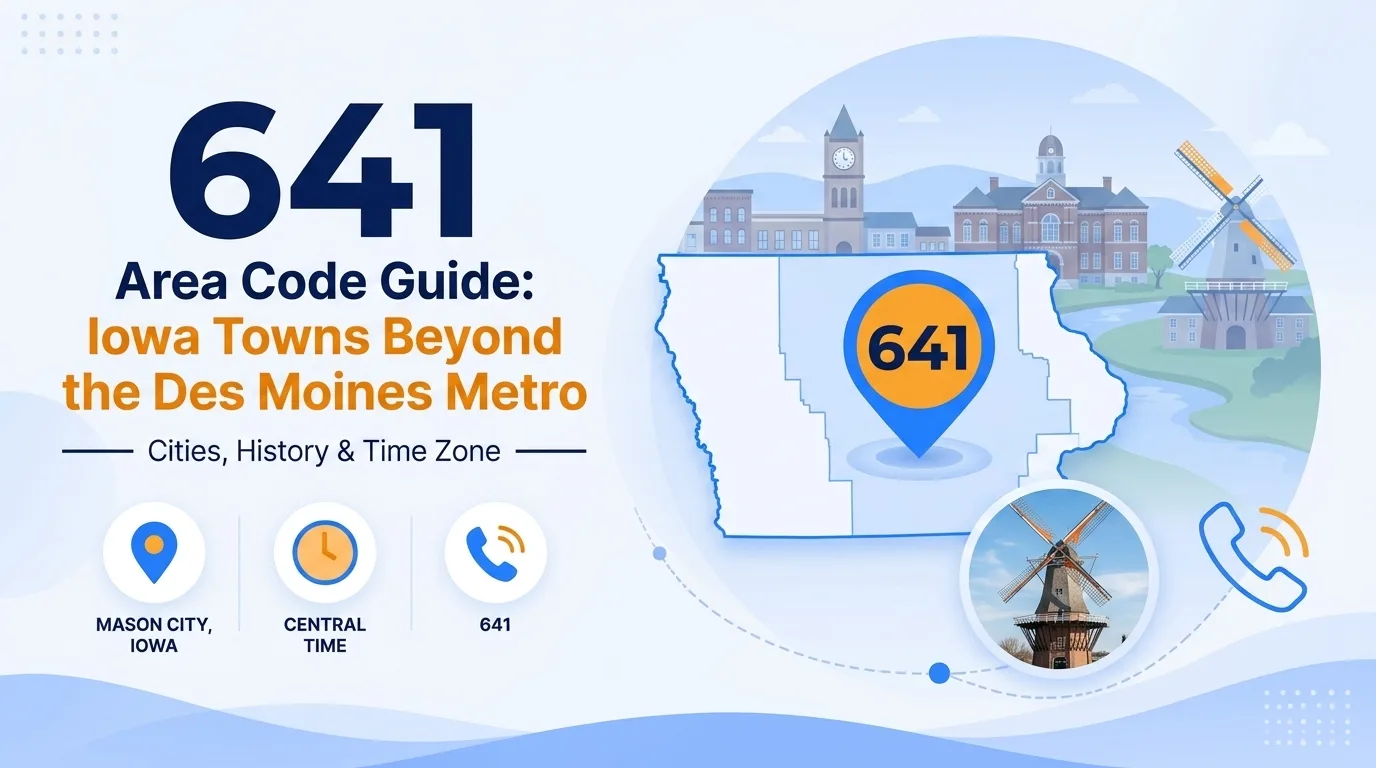 641 area code guide — Iowa towns beyond the Des Moines metro, cities, history, and time zone