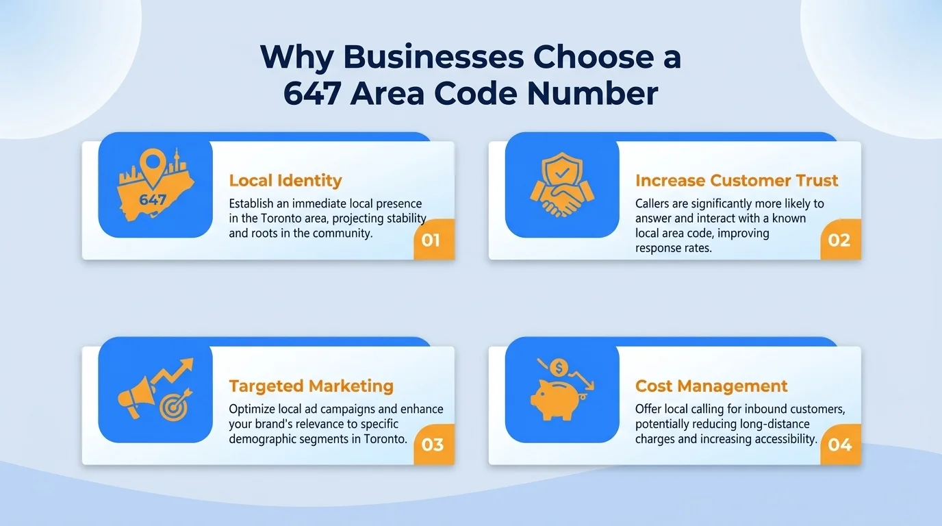 Why businesses choose a 647 area code number — local credibility and higher answer rates in Toronto and the GTA