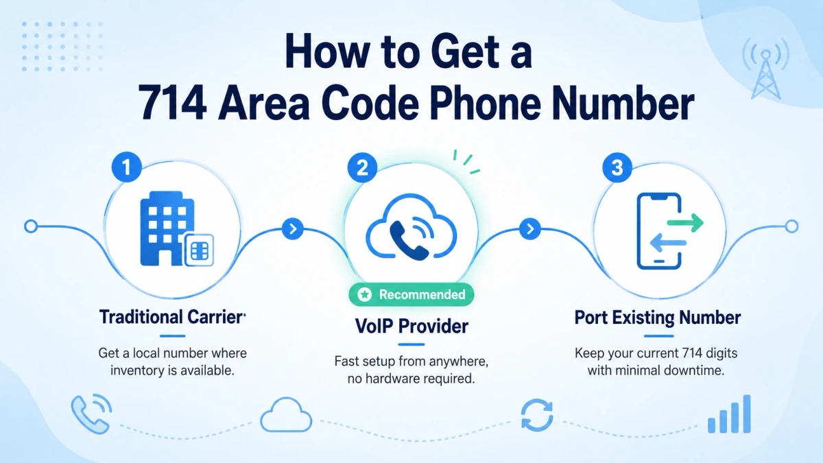 How to get a 714 area code phone number VoIP Orange County